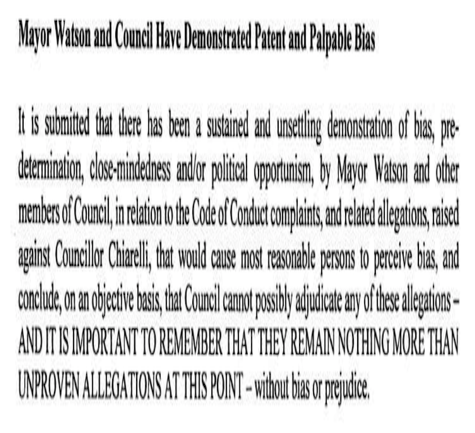 Peter_Karwacki's tweet photo. @ResignRick or... if you prefer, sign the other petition, to support the judicial review which may lesson the punishment and ensure future inquiries are fair, prudent, unbiased and not vindictive. This is what Mr. Chiarelli's lawyers said: https://t.co/6ZgCqHtsud