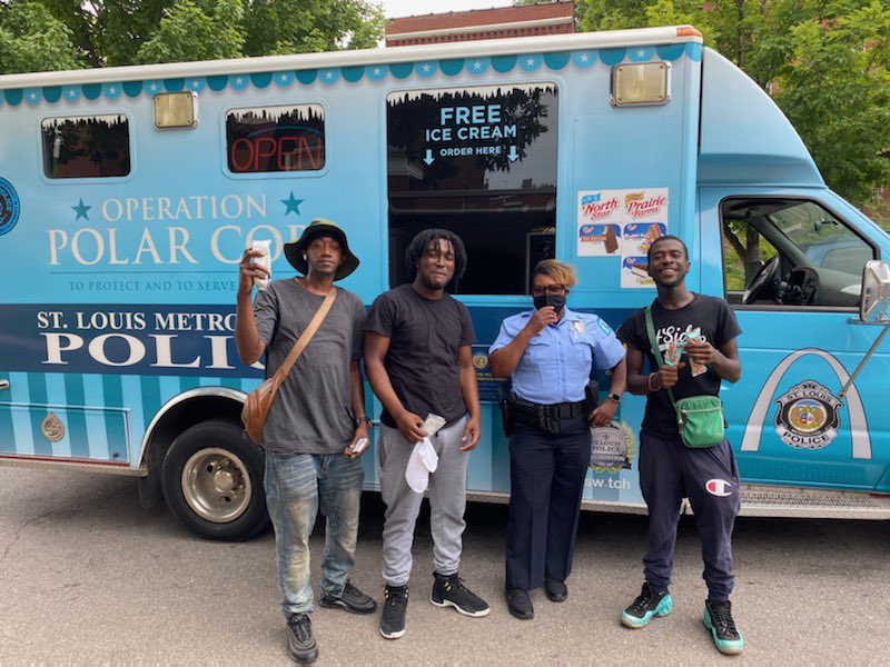 SLMPD's tweet photo. Earlier this week #STLPolarCops was out in the Baden & OโFallon neighborhoods!!
Be sure to keep an eye out for #ThatTruck as the summer continues!
#CommunityEngagement https://t.co/Hx5e1ubIA7