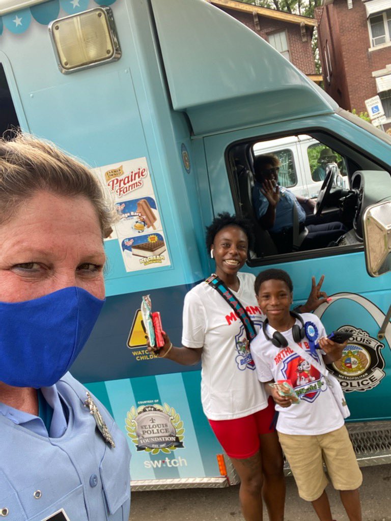 SLMPD's tweet photo. Earlier this week #STLPolarCops was out in the Baden & OโFallon neighborhoods!!
Be sure to keep an eye out for #ThatTruck as the summer continues!
#CommunityEngagement https://t.co/Hx5e1ubIA7