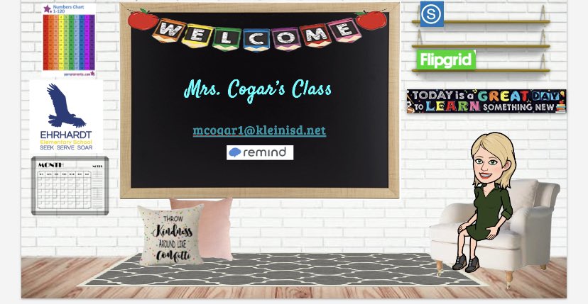 MrsCogar's tweet photo. Made my virtual classroom. Expect to add to my bookshelf soon. @EhrhardtKISD https://t.co/0tpCh8vcAX