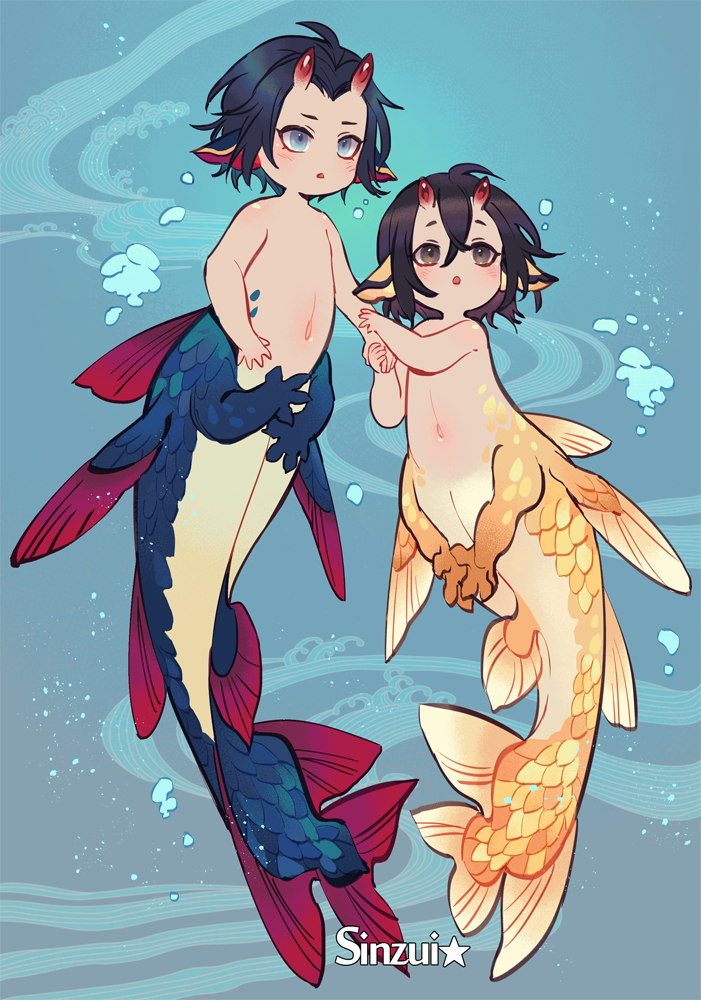 ?♂️観賞用人魚竜??パロ?♀️
やっとチビちゃん描いた~初期弦と狼♀の子供です?(警察さん~
人魚竜の繁殖はウミウマのように♂は育児嚢で卵を保護するので、修羅お兄ちゃんに頼むしかない。
愛しい妹と憎い男の卵……可哀想な修羅お兄ちゃん……性癖すぎる……?
#SEKIRO #SekiroFanAr