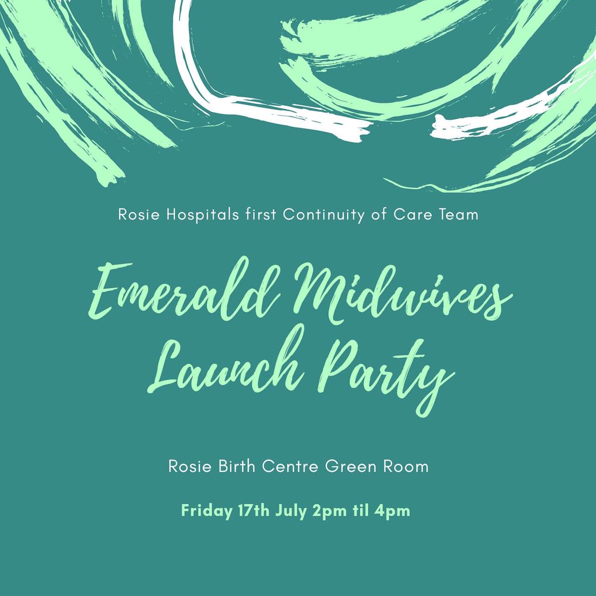 rosiehospital's tweet photo. Today saw the launch of our first #continuityofcarer team #Emerald @rosiehospital @CUH_NHS #betterbirths Green for Go! 💚💚💚 https://t.co/xcA84GGu6b