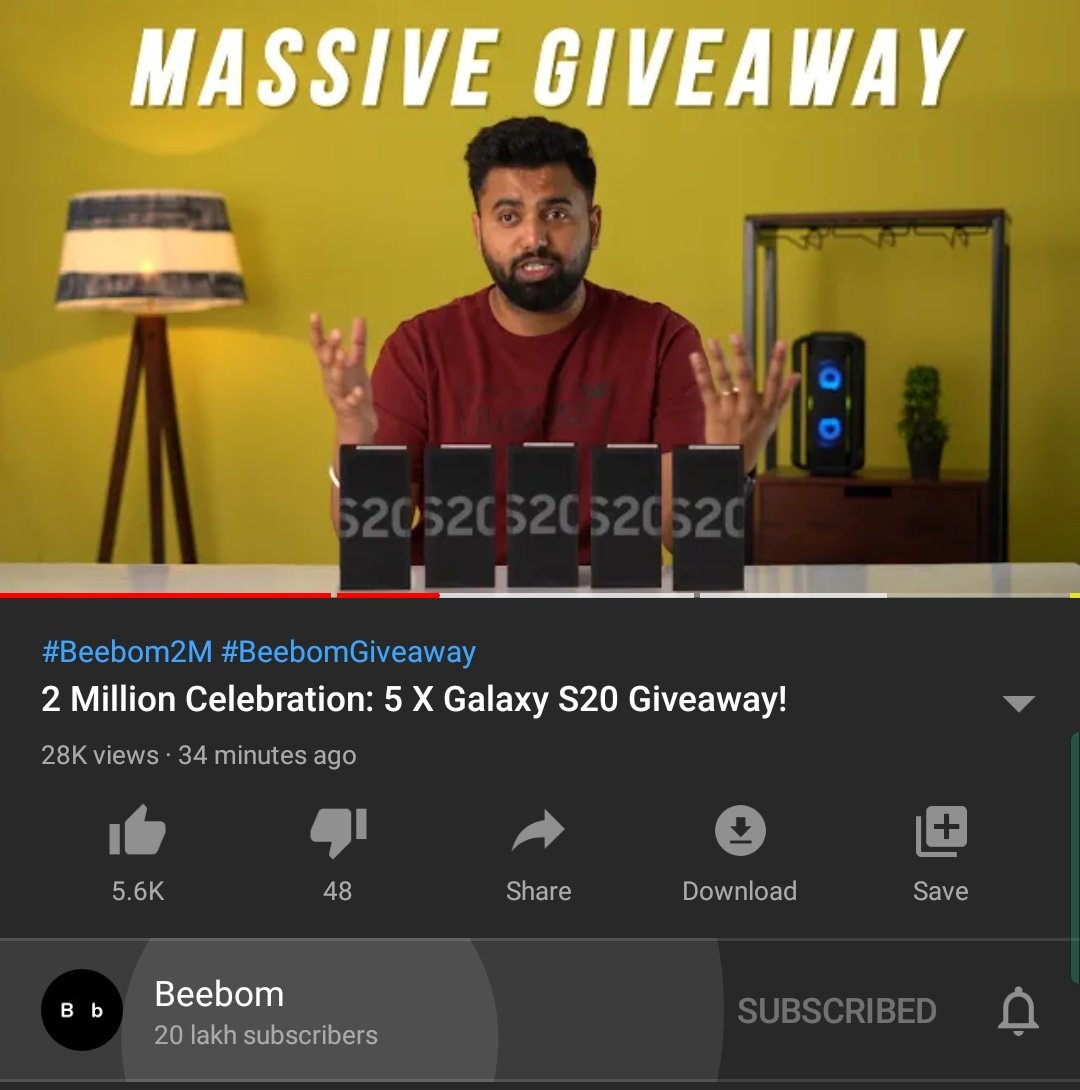 __Rohit____'s tweet photo. One of the best Indian tech channel 👊 #Beebom2M https://t.co/cAyMplrvRB