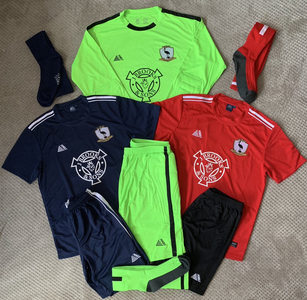 LakenheathCasFC's tweet photo. Our new kit arrived today! Big thank you too @brooksiev8! John Brooks & Sons for there sponsorship of this fantastic new @PendleSports kit! We look forward to playing out new season in it!! @CSNLeague #NewSeason #NewlyPromoted #UptheCasuals https://t.co/BfKbRKrfkB