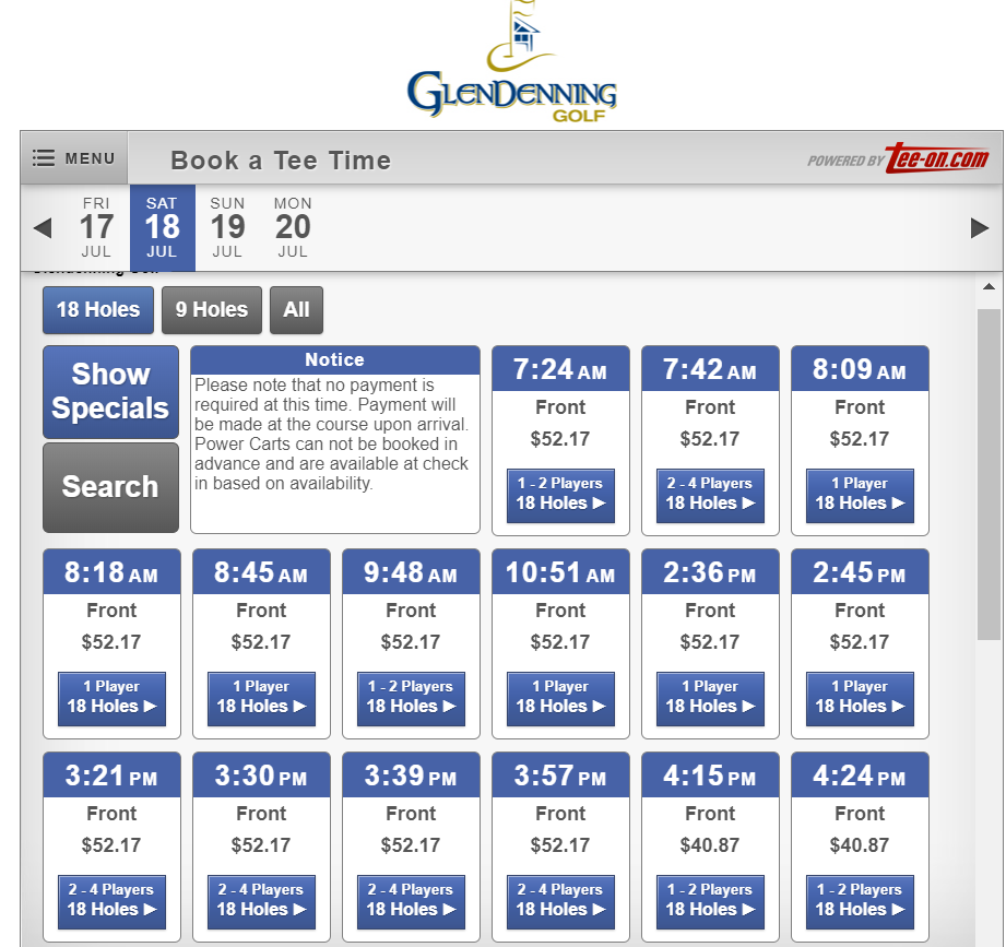 There are still some prime tee times available for tomorrow.  Book online at: buff.ly/2VE3ARj