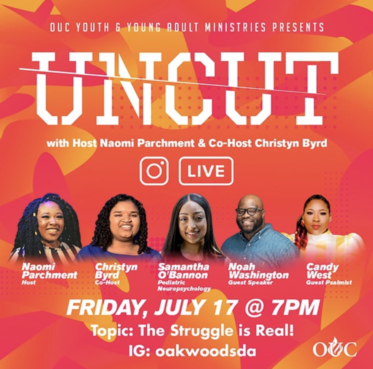 oakwoodsda's tweet photo. OUC UNCUT is happening tonight! We will be discussing mental health, let us know if you have any questions you would like to be addressed. Hope to see you there. #oucuncut #oucsda https://t.co/pJosd8dp4E