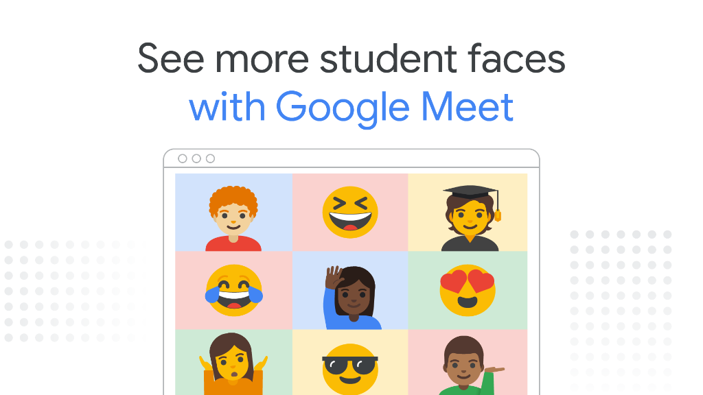 Continue to stay connected to your students with #GoogleMeet. Learn about the new features rolling out in Meet later this year, including displaying up to 49 participants in tiled view: goo.gle/3h8Q03p. #WorldEmojiDay