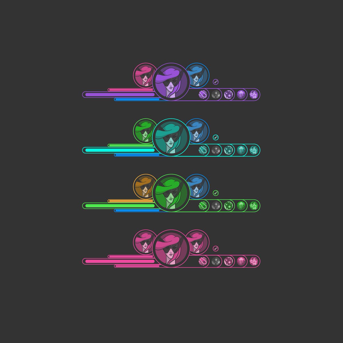 IanVer5's tweet photo. Una de las mecánicas más interesantes es que la protagonista cambia de color y habilidades según que personajes la acompañen. La pueden acompañar hasta 2 y el color obtenido es una mezcla o una relación de triada dentro de la paleta del propio videojuego https://t.co/NmYkK82xhE