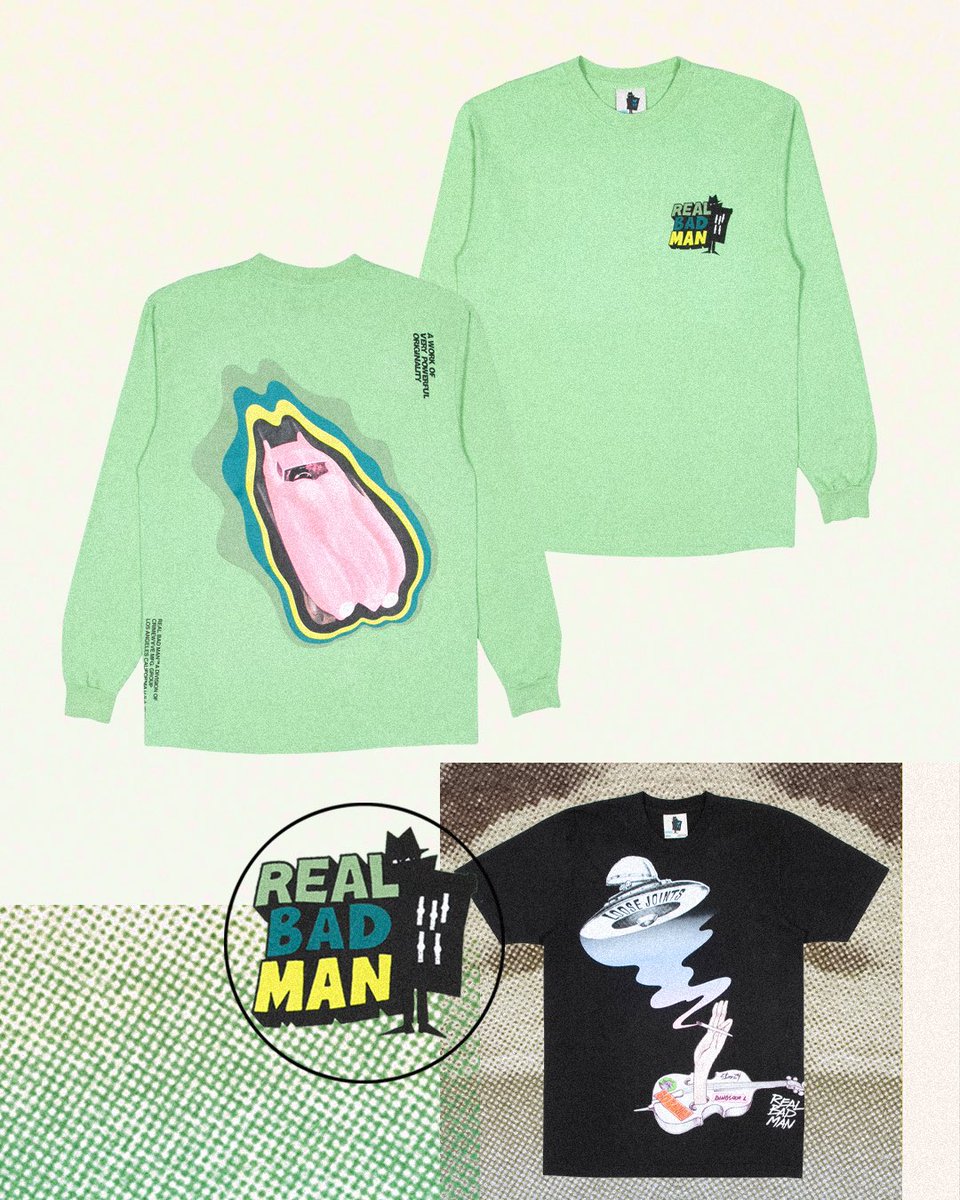 _AugustShop's tweet photo. Shop Real Bad Man’s latest addition to their iconographic melting pot, available now both in-store and online at https://t.co/YWsjyYS8Ty

#August #AugustShop #RealBadMan https://t.co/JEzZzXa2OE
