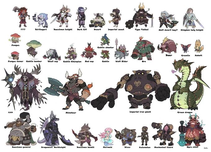 No40 Armor giant. ドワーフと仲が良く、装備もドワーフの工房で制作されてる。肉弾戦も強いが、ドワーフ工房製モーニングスターは着弾時爆風発生させる魔法の武器。 