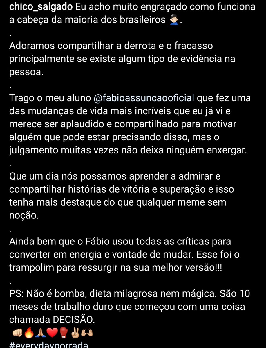DoryanM2's tweet photo. #fabioassuncao 
Geenteeee e ficar sarado é uma conquista que apaga todos os closes errados de Fábio Assunção ?
Achei esse texto desnecessário, isso é uma conquista que só reflete nele, a gente ainda tem a recordação dele bebo dizendo que era o FODA, após um acidente de trânsito. https://t.co/1Ct14xE1sA