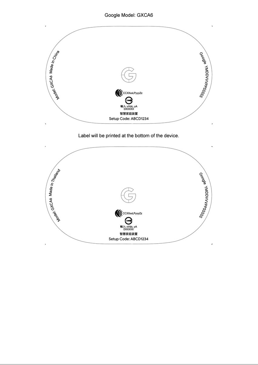 Tech__Cosmos's tweet image. 🌟 GOOGLE Update 📝🌟

👉Google new Smart Home device (Speaker) listed on NCC Certification

📋Model No.
👉GXCA6 

Feel Free to Retweet 🔄

Credit-@Gadgetsdata

#google #GoogleForIndia #googlespeaker