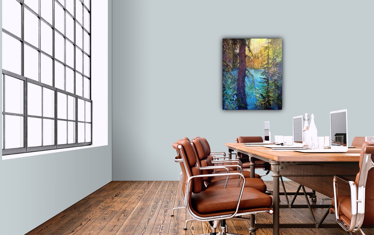 SheilaSchaetzle's tweet photo. seeing art on a wall makes the choice so easy; support local #yyc brighten your space #interiordecor #originalartwork #landscapes #westerncanadianartist #artph https://t.co/mI05YXzvHA