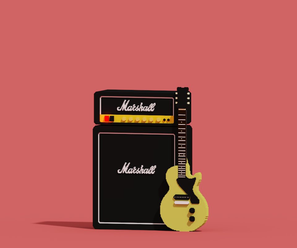 大林素粒子 ギブソン レスポールjrとマーシャルアンプ 3d 3dart Voxelart Magicavoxel ボクセルアート ギブソン Gibson マーシャル Marshall レスポールジュニア Lespauljr レスポール Lespaul T Co Vn0b3ialna Twitter