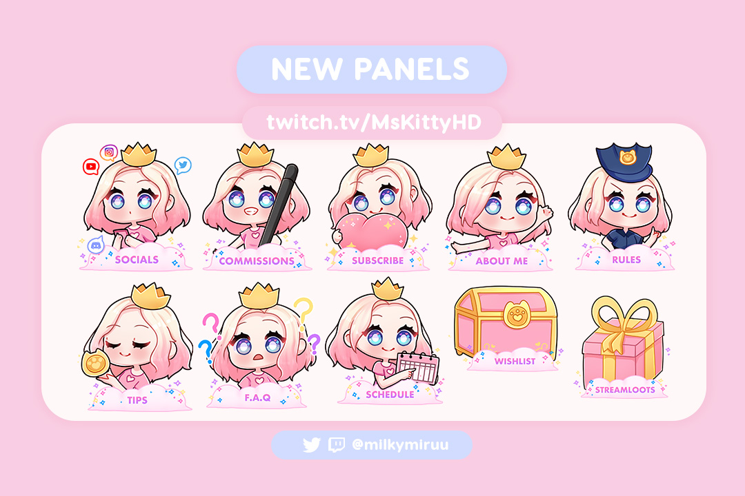 Placeit - Illustrated Twitch Panel Design Maker with an Anime Style