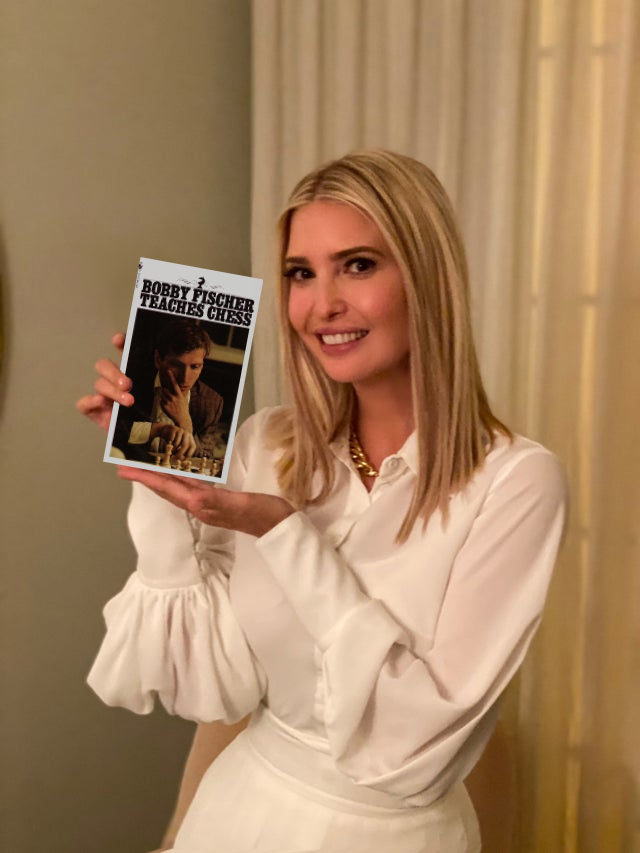 IvankaHolds's tweet photo. She is learning a new game (#Chess) https://t.co/eMIx2AMT9F