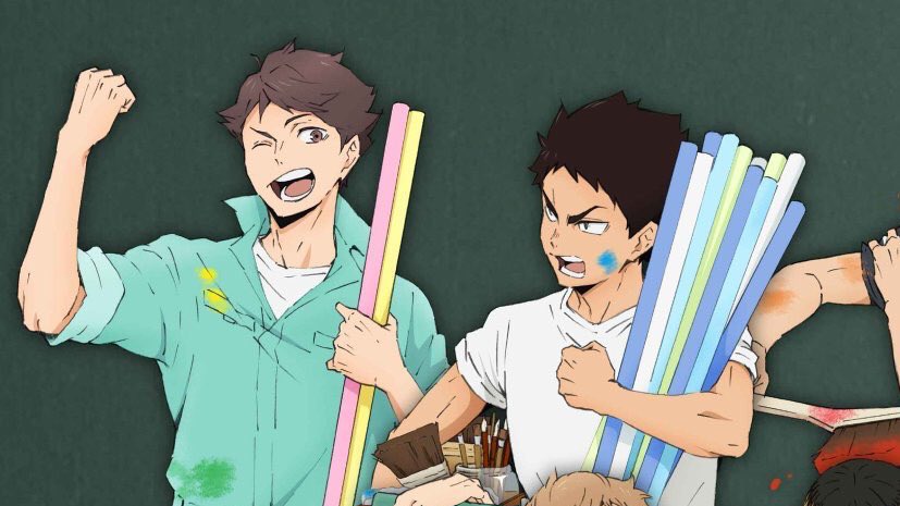 iwaoi's height difference hits different when you realize iwaizumi's the perfect height for forehead kisses 