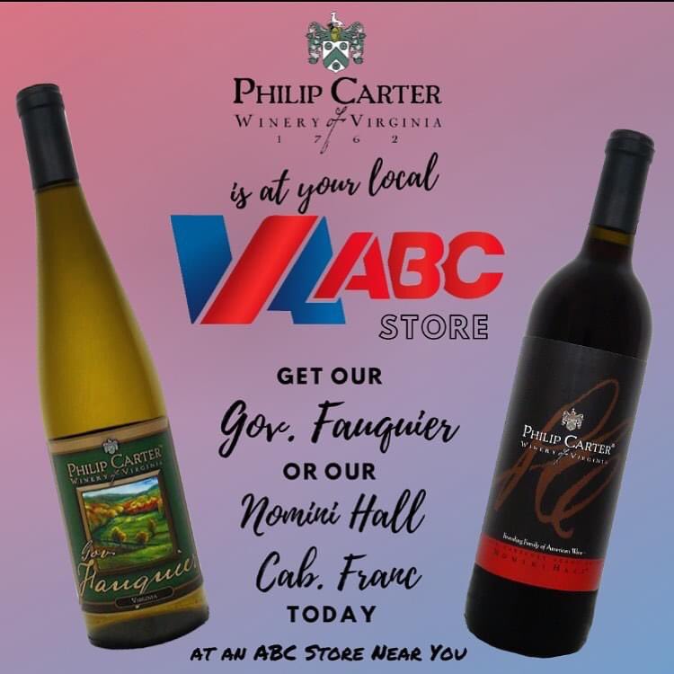 FauquierWine's tweet photo. From @PCWinery, "Did you know you can purchase our Gov. Fauquier and our Nomini Hall Cab Franc in Virginia ABC stores? If you can’t find them in your local VABC store, just request it by name and for the ABC store to stock it and they will!" #wine #local #VAABC #FauquierCounty https://t.co/0xzITbJM0x