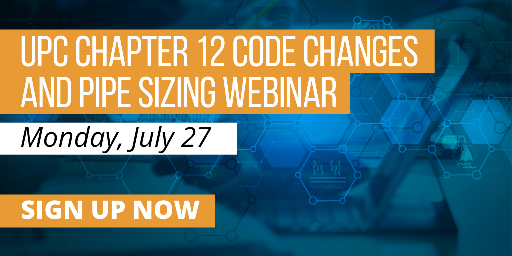IAPMO's tweet image. NEW WEBINAR ADDED! During this presentation Tim Collings will examine the code changes in chapter 12 of the newly released 2021 #UniformPlumbingCode and discuss basic gas pipe sizing using the longest branch method. Don’t miss out, sign up today! bit.ly/3haGddk