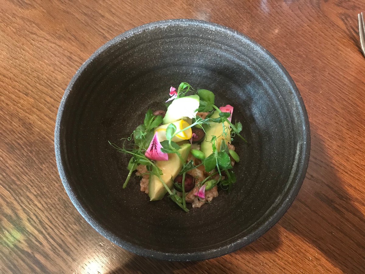 MagdaIbrahim's tweet photo. Wonderful start to a special week of celebrations at @hide_restaurant - thanks to Ollie Dabbous and all the team for such a memorable time! So happy this was possible! π§‘#london #hiderestaurant #HappyFriday https://t.co/0avXgUXMD9