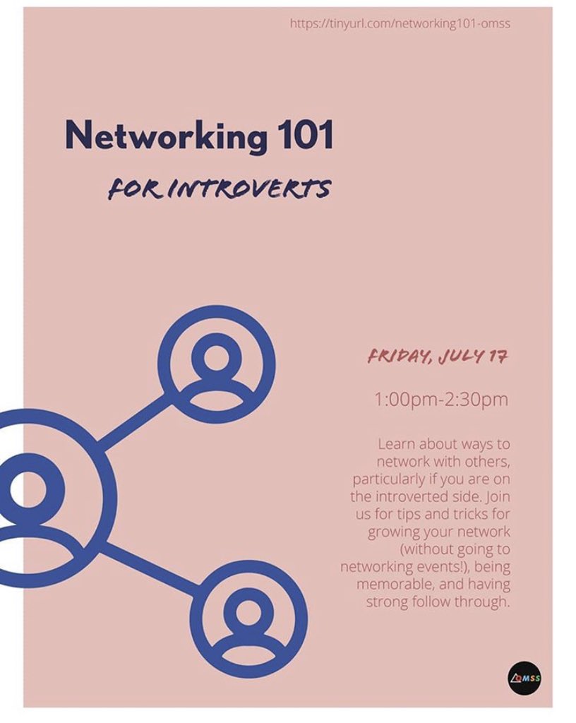 OMSSDePaul's tweet photo. Today at 1PM CST join us for, Networking 101 for Introverts https://t.co/KfPd5CelvK