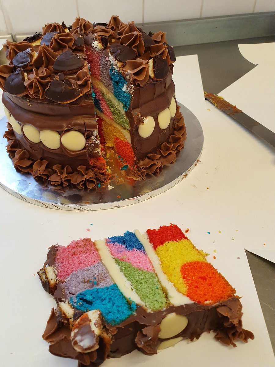 BoothHouseSN1's tweet photo. Look at the amazing cake that one of our residents made today @BoothHouseSN1 this makes for a happy Friday #rainbows https://t.co/Ucjg8ZOQMI