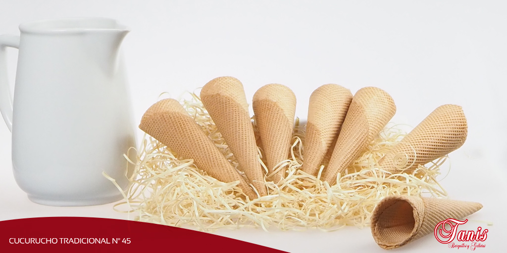 Nuestro cucurucho nº 45 elaborados con nuestra tradicional galleta de barquillo es ideal para servir bolas de helados. #BarquillosTanis