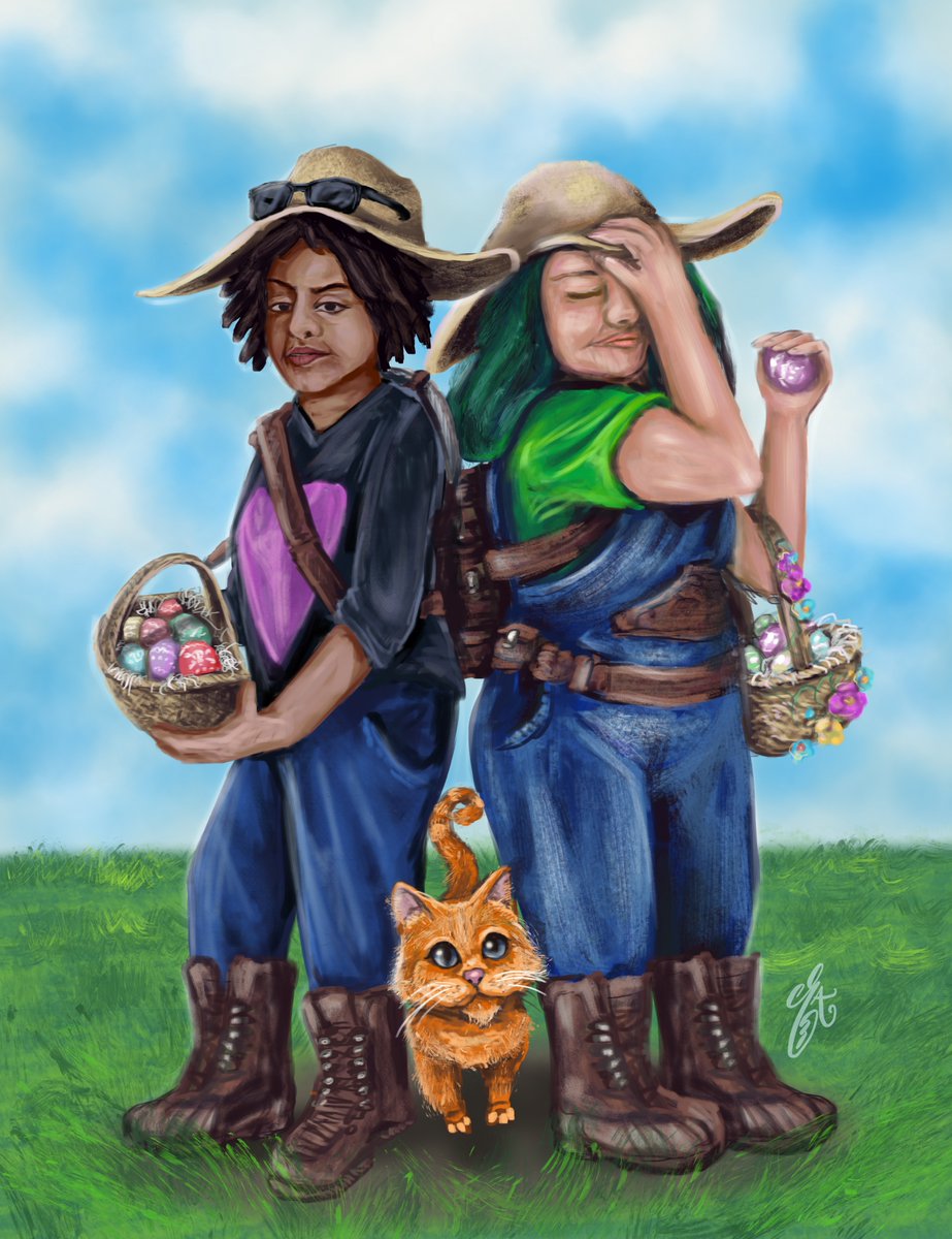 indoorrecesss's tweet photo. #FanFollowFriday for #IndoorRecessCrew is back! Carlos literally cannot stop me--I already changed the password.
@ObsidianCoral made this adorably grumpy fanart of @tkjoinsthefray, @okkatiemae, and Samson II on the #SpookySlumberParty Stardew egg hunt! https://t.co/GaZCjDKqUn