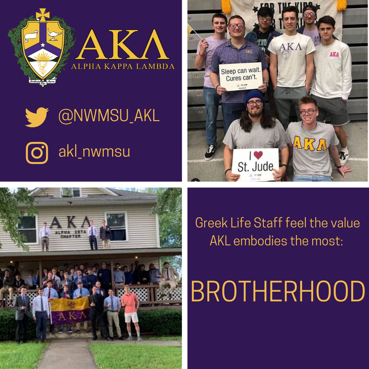 NW_FSL's tweet photo. Through their tireless efforts to build relationships across our @NWMOSTATE community, the men of @NWMSU_AKL embody the value of #brotherhood through their collaboration across all Greek councils and with all organizations. @NW_IFC @AKLFraternity #BeNWGreek https://t.co/aQ2961aPM9