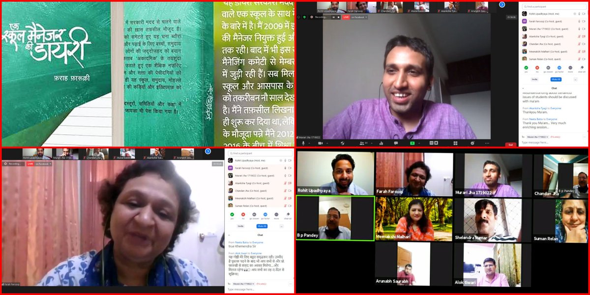 rohit_upadhyaya's tweet photo. लिखिए ताकि आप... 
सीख सकें, सीखा सकें;
समझ सकें, समझा सकें |

लिखिए, अपने अनुभवों को,
लिखिए...ताकि सनद रहे |

टीचर फ़राह फ़ारूक़ी की ऑटोएथनोग्राफ़ी
'एक स्कूल मैनेजर की डायरी' हमसे यही कहती है|

#LetsTalkEducation
#Gratitude 
@Minister_Edu
@PbpandeyB @Reflectivediary @ManuGulati11 https://t.co/lgjO08WU7l