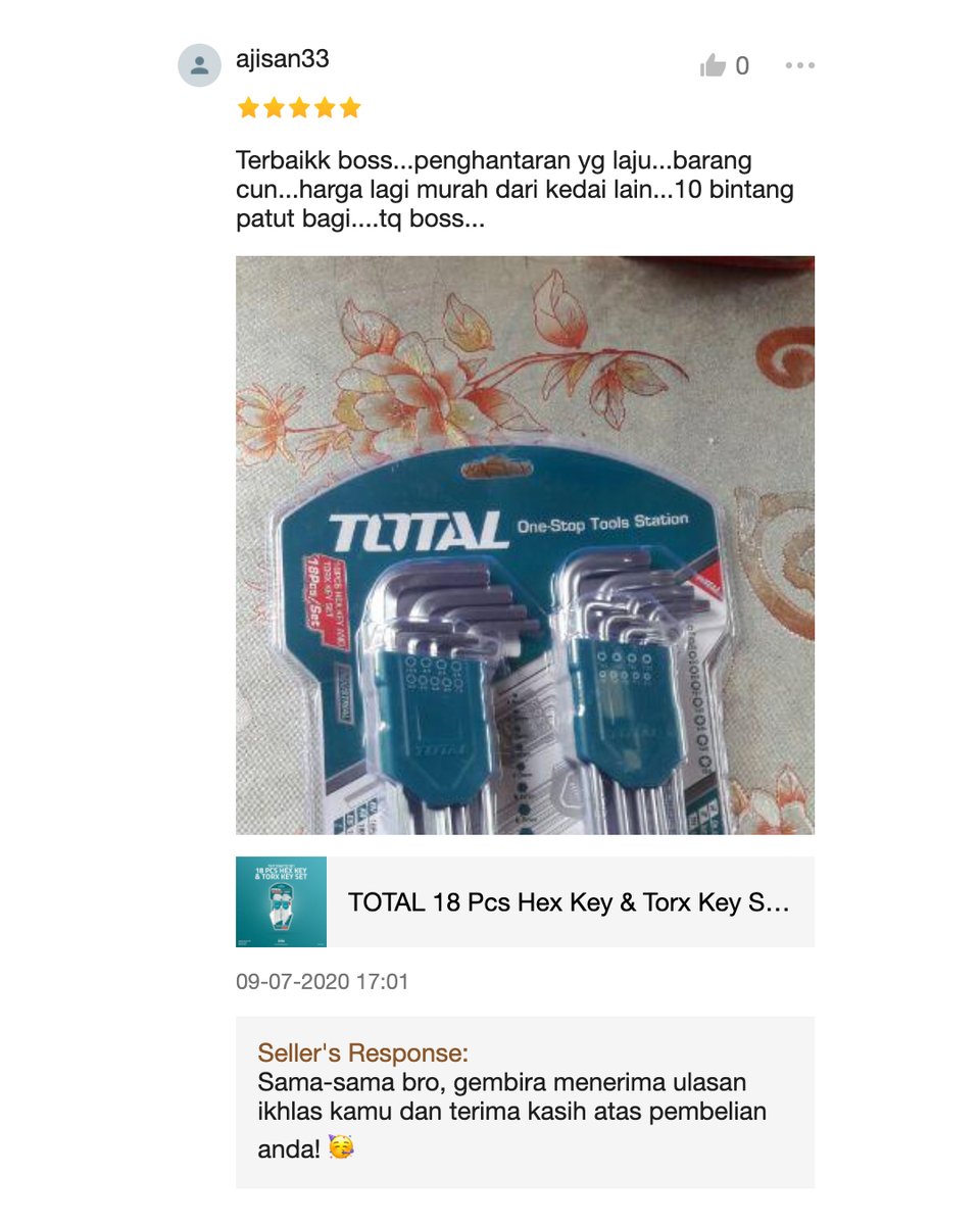 totaltoolsmy's tweet photo. Pelanggan yang 10 bintang patut menerima perkhidmatan 10 bintang jugak. 🥳

---

10 stars customers should receive 10 stars customer service from us. 🥳

#TotalToolsMYreviews https://t.co/nH6tVQ4lDs