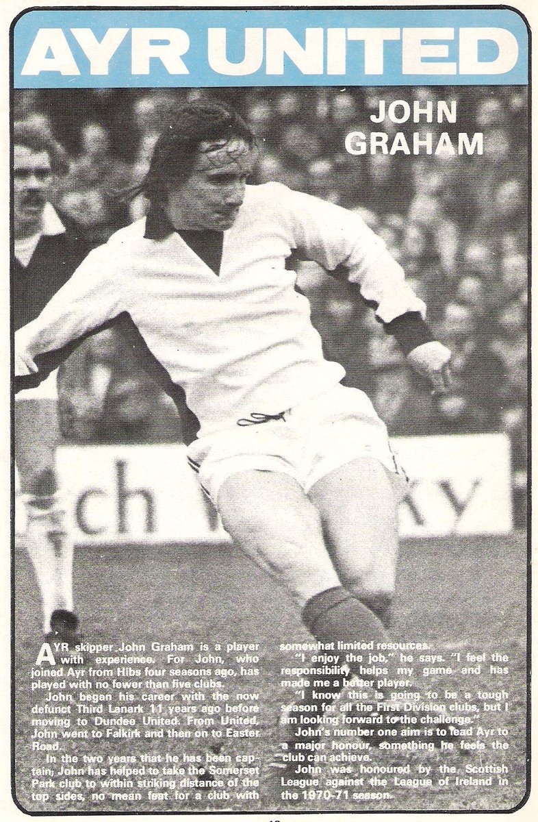 ScotsFootyCards's tweet photo. #JohnnyGraham #AyrUtd #Shoot! 1974-09-28 https://t.co/9kbKvseh6q