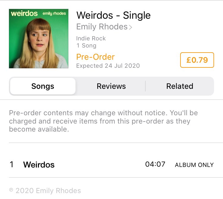 user124576890's tweet photo. WEIRDOS IS AVAILABLE TO PRE ORDER ON I TUNES / APPLE MUSIC 😆😆😆😆 https://t.co/kHeln09o6f