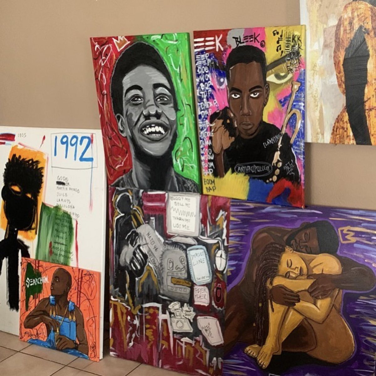 BKRoberson2's tweet photo. Our new @KIPPNortheast art teacher is having a 50% off Original Paintings Art Sale through August 6th. If you know you or someone in need of some painting/artwork check him out at https://t.co/8CF5GGn3dc. #SaleCode:NATO50 #ArtistAtWork https://t.co/hkEv661ErV