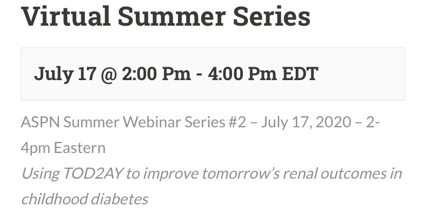 asouth_neph's tweet photo. Who else is excited for today’s @ASPNeph #ASPNSummerSeries?
😎 ☀️ 
#ASPN20 #PAS2020 @PASMeeting 
#TODAY2 #Diabetes #PedsNeph #DiabeticKidneyDisease https://t.co/owzGLwvMsu