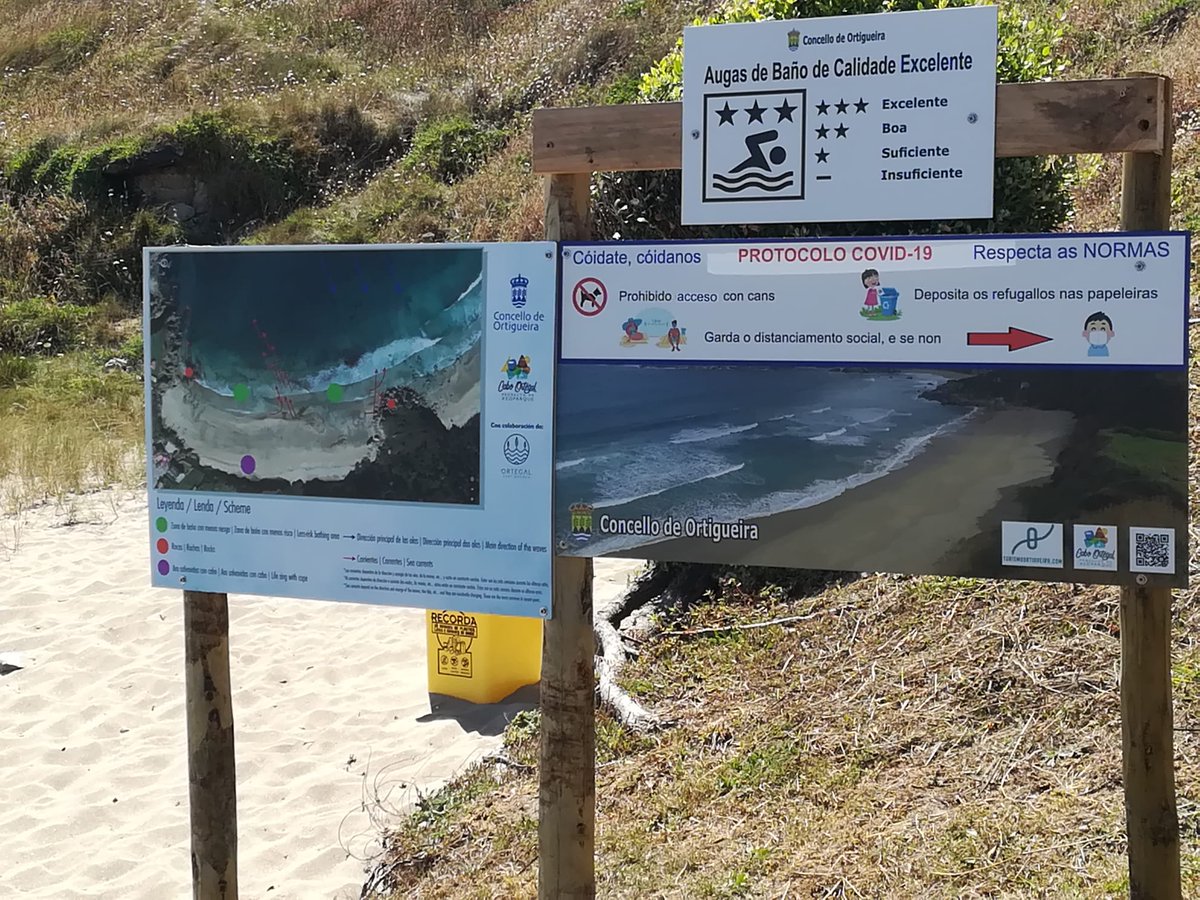 ConcOrtigueira's tweet photo. 🏖 O @ConcOrtigueira instalou nas praias de #Morouzos, #SanAntonio, #AConcha e #Céltigos carteis informativos coas medidas a seguir estando nos areais a consecuencia do #COVID19.
Os carteis instaláronse tamén nos aseos onde hai xel hidroalcohólico.
ℹ️ https://t.co/ZOrELpQ9Bu https://t.co/3G1bfVm10B