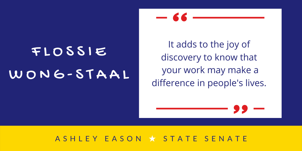 Ashley_B_Eason's tweet photo. Flossie Wong-Staal is a Chinese-American scientist who was the first to clone HIV and determine the function of its genes. This was a major step in proving that HIV is the cause of AIDS.
I admire her for the vast number of lives her work has touched.
#StrongWomen #WomenInSTEM https://t.co/W9fQRztbFz