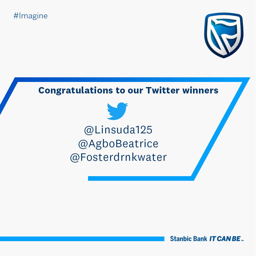 StanbicBankGH's tweet photo. Congratulations to our winners @Linsuda125 @AgboBeatrice and @Fosterdrnwater . Kindly send us a DM of your details. Don’t miss the Big Breakfast reveal tomorrow at 8am on Facebook and YouTube Live. #Imagine #ItCanBe https://t.co/ZMYP13JTjP