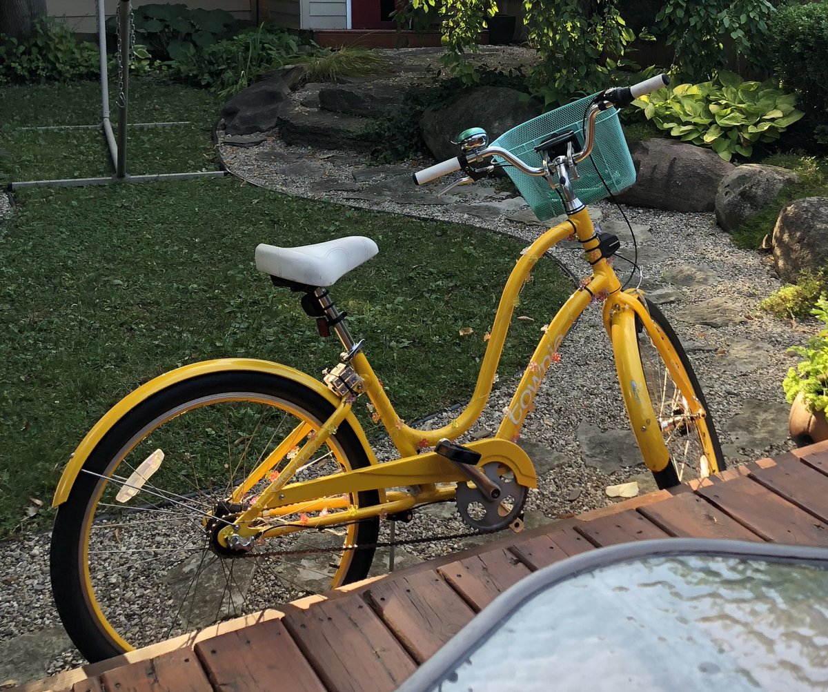 DawnMHibbard's tweet photo. Today’s frustration: my bike was stolen right from under my nose on Saginaw street downtown today. Here are photos. The thief headed north on Saginaw and turned west near the river. If you see this bike please comment on this post &amp; tell me where. REWARD FOR ITS RETURN. https://t.co/1WXLs867Cx