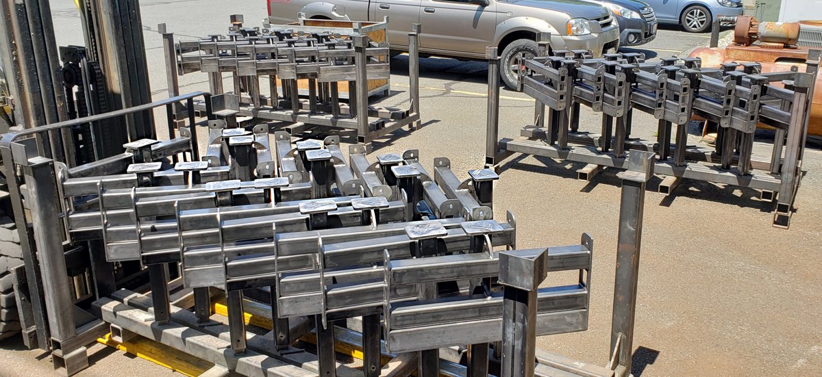 Another 50 grids headed off for a high quality anti-corrosive treatment consisting of total sandblast, a zinc rich powder coat primer layer, and a top layer of black or white powder coat. These grids for the Community Professional IV6 line array speakers by <a href="/Biamp/">Biamp</a>.
