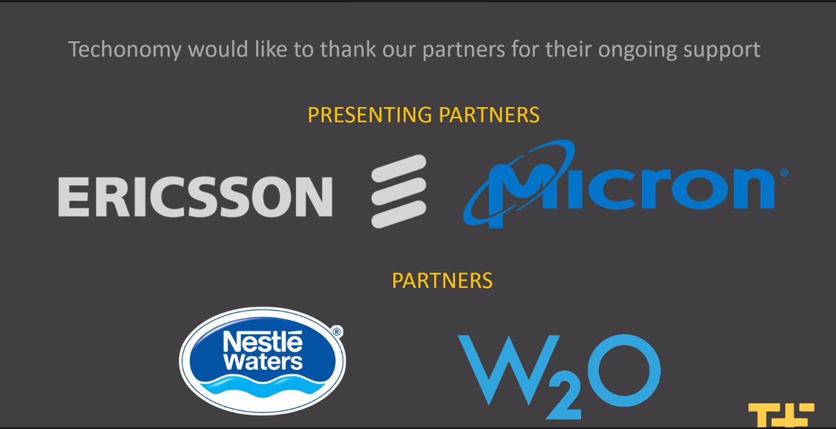 techonomy's tweet photo. Thank you to our wonderful partners who supported us throughout the week. We could not have done it without you! #TechonomyVirtual @ericsson @MicronTech @NestleWatersNA @W2OGroup https://t.co/3RaRJ08wOt