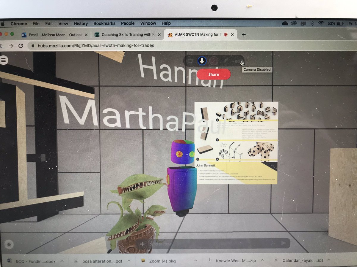 MelissaMean's tweet photo. COVID-19 might have stopped us being together, but it hasnt stopped us #MakingTogether. Tonight the virtual showcase of what our #AuAr #KnowleWest cohort of tradespeople &amp; artists made during lockdown  workshops exploring digital construction skills. AMAZING! 👏👏👏👏🙌🏿 https://t.co/eDBev9TmJz