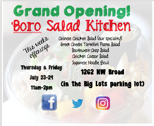 BoroSalad's tweet photo. GRAND OPENING NEXT WEEK! https://t.co/AWNv9yVGrm