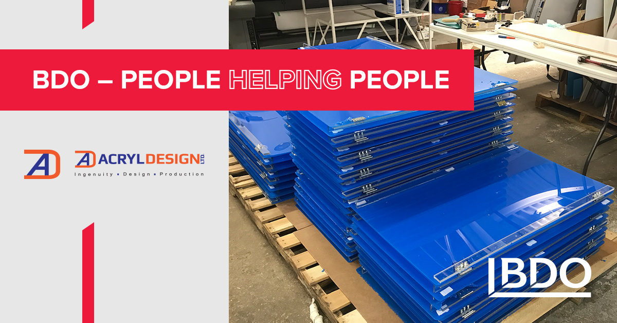 We’re #BDOProud of our client <a href="/AcrylDesignLtd/">Acryl Design Ltd.</a>! They’re developing acrylic glass shields for retailers and public facilities that provide barriers for #COVID19 social distancing. bit.ly/2ZxlSZE