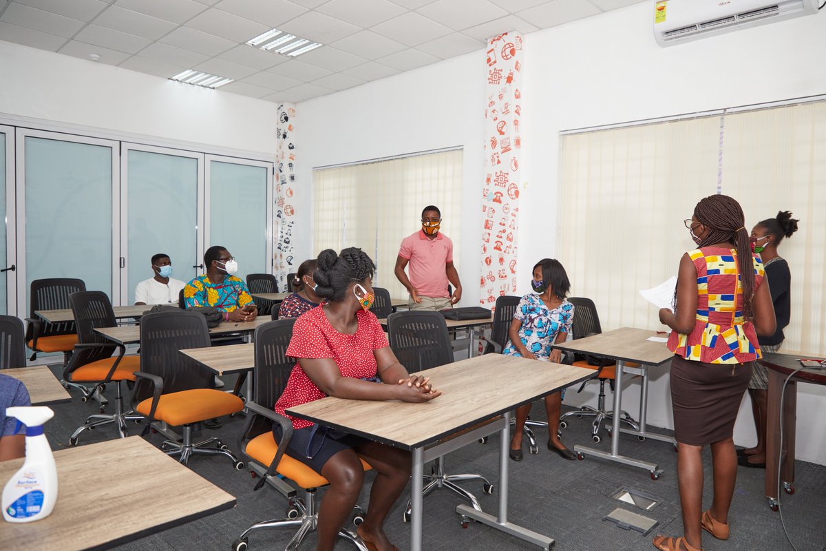 GhanaTechLab's tweet photo. Today, we had orientation for some selected applicants in our Base Innovation program. Trainees were taken through the various stages of the program and all the required protocols that need to be observed throughout their training.  #PaSE #GTLBase #GTLWebDev #WebDev #GTLimpact https://t.co/EflR7AHCqd