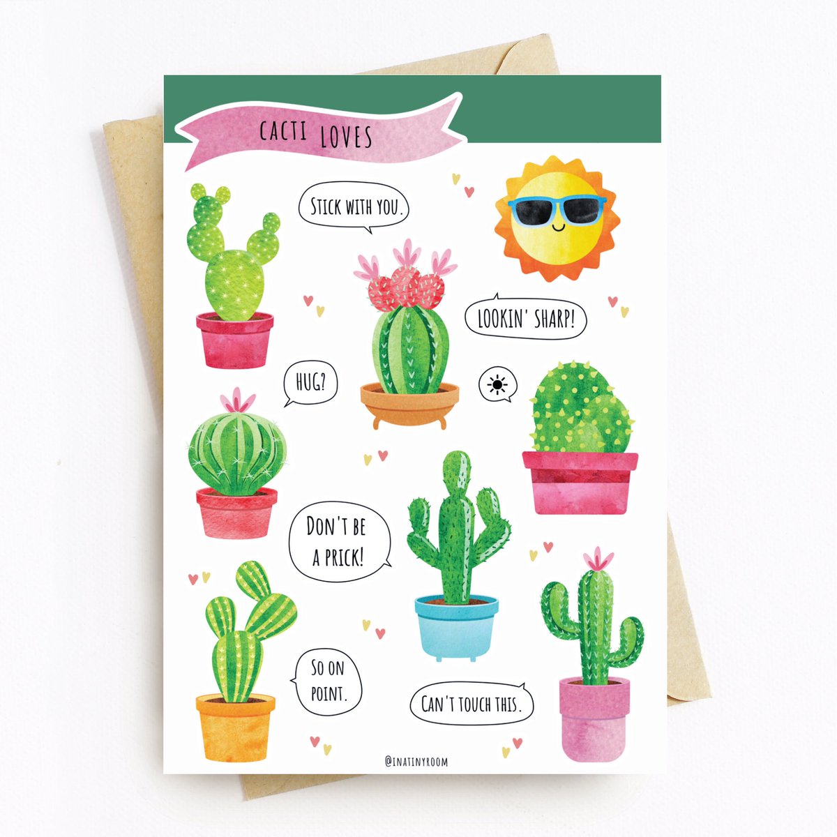 Inatinyroom's tweet photo. [ New design drop! ♥️] #Cactuslovers must have! Finally release “#Cactiloves 🌵” with their #quotes are so #cute! >> https://t.co/RGPcLyd2CL  
Don’t forget to check out our promotion! 🧚🏻
#etsy #bujostickers #bujo #cacti #weeklyspreads #fridaymorning #cutestationery #kawaiisticker https://t.co/BYiwGMmXAO