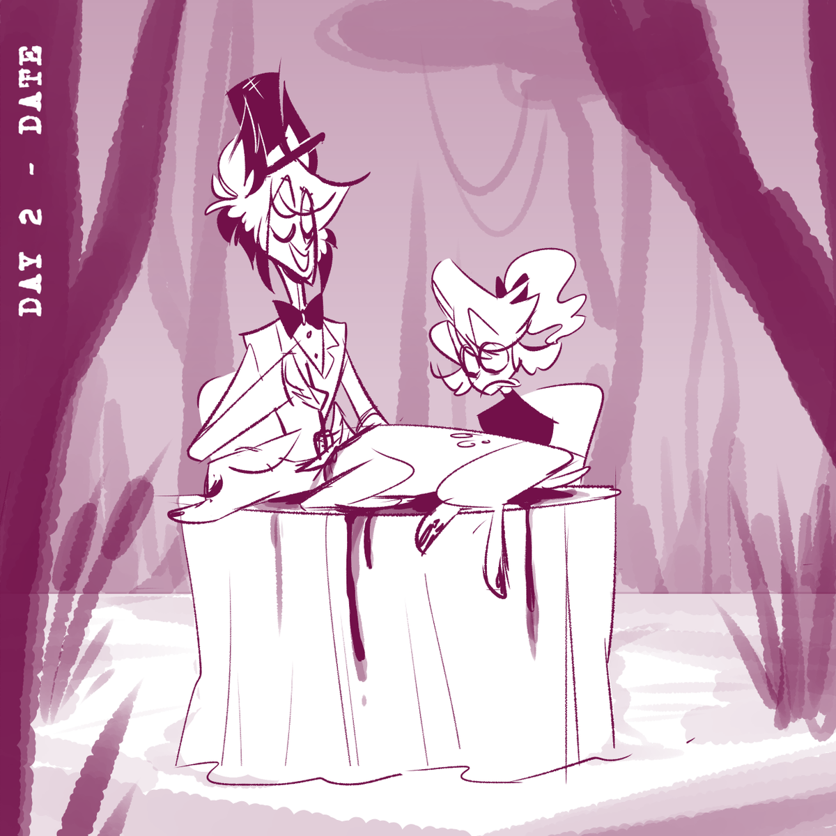Okay was anybody going to tell me that there was an OCxAlastor week, or was I just supposed to find that out myself when i'm busy? So here's what I able to come up with in the limited time, even tho it ended yesterday XDDD
#ocxalastorweek #HHOC #HazbinHotelOC