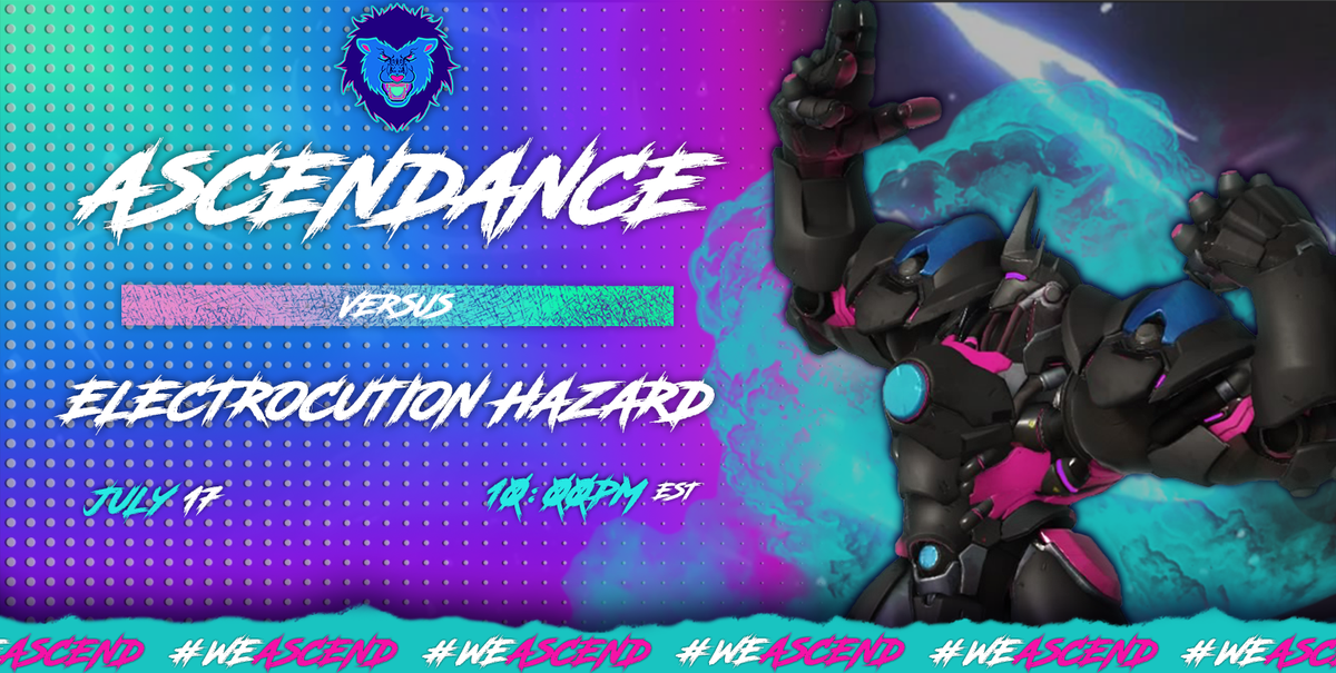 AscendanceHQ's tweet photo. We face Electrocution Hazard in the Prospect Esports Showdown Tonight at 10pm EST. Come show your support as we play in the semi finals! #WeAscend https://t.co/JBqsw6NjWW