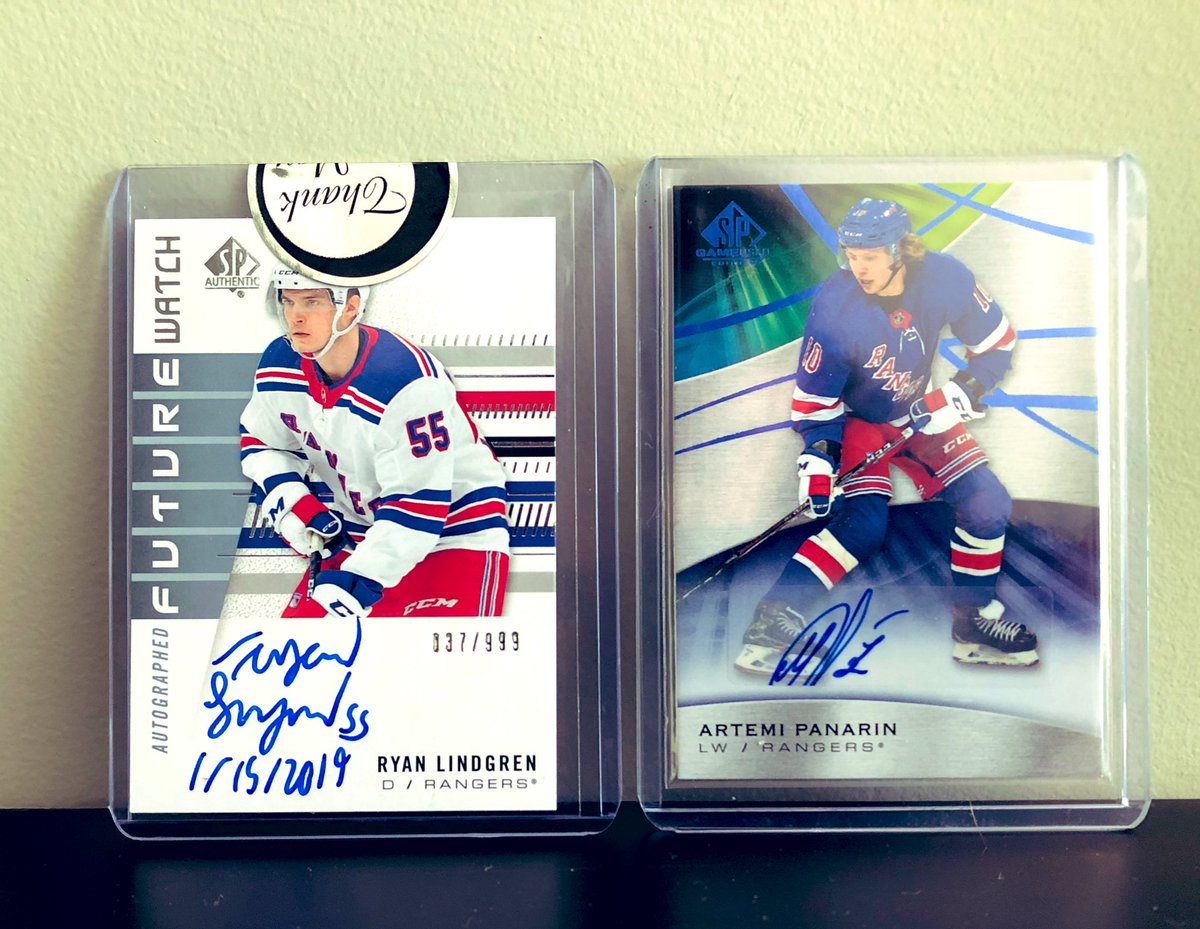 New York Rangers Card(s)Giveaway. Signed Artemi Panarin 🍞🍞SP Authentic Card &amp; Signed &amp; Dated Ryan Lindgren Future Watch Card! Follow, Like &amp; Retweet to be Considered. Winner announced Monday! Tag your card hobby pals. #NYR #PlayLikeANewYorker #NHL #Playoffs2020