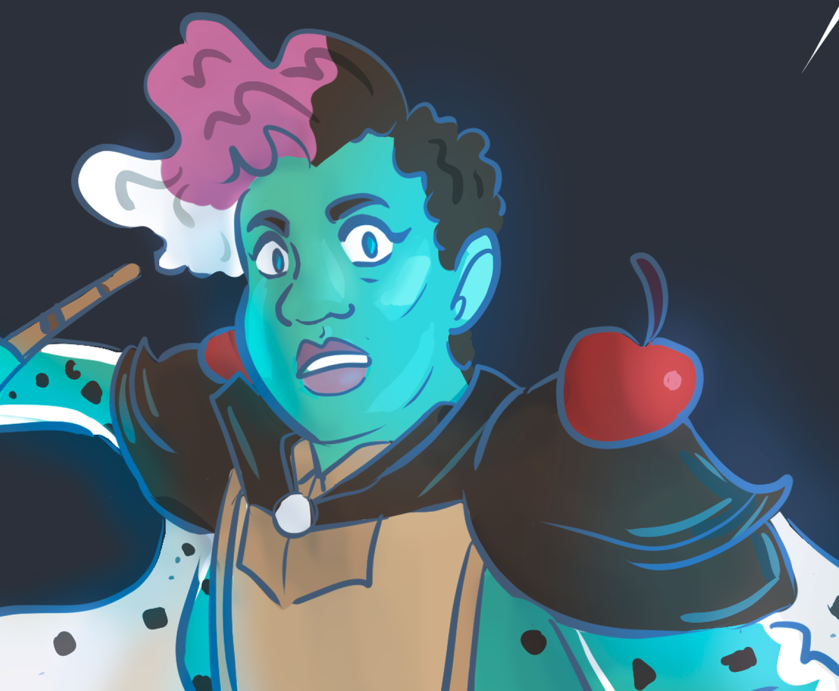 cloudycharm's tweet photo. heres a saccharina!! also i should draw glow-y magic stuff more bc its so fun to draw??? #dimension20 #ACrownOfCandy https://t.co/OhpE3oQvru